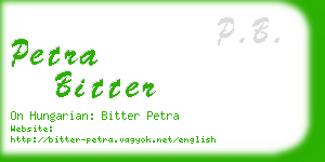 petra bitter business card